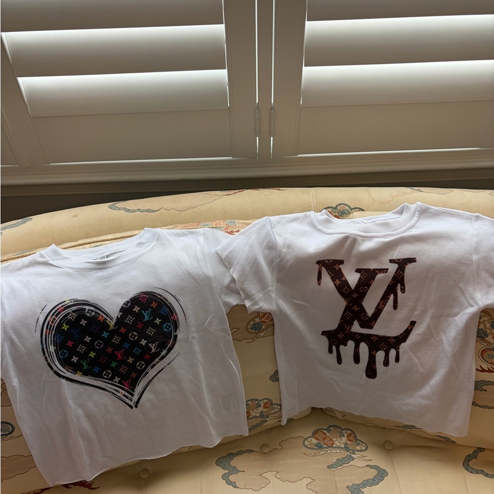 White Kids' Graphic Tee with Multicolor Heart and Inspired Logo